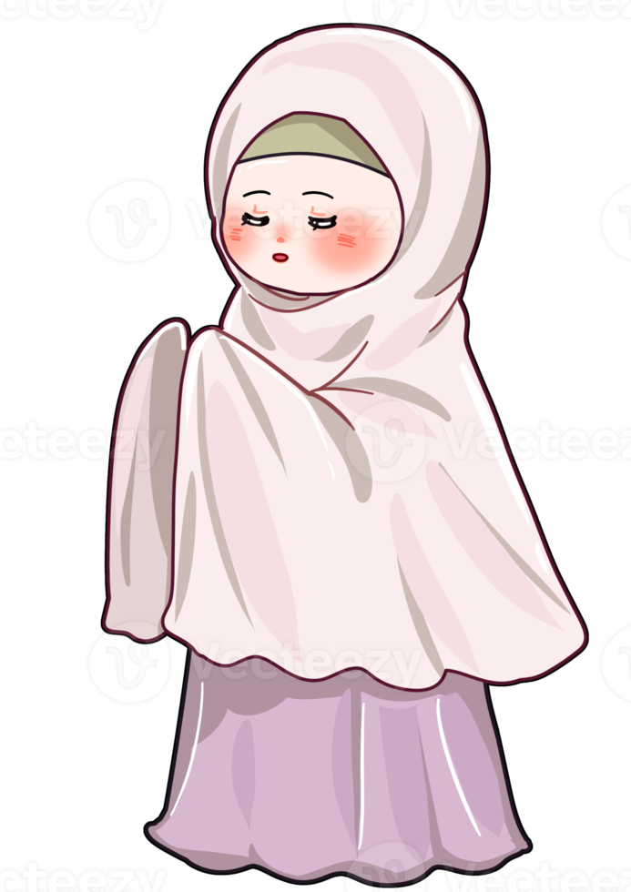 personnage hijab prie illustration png