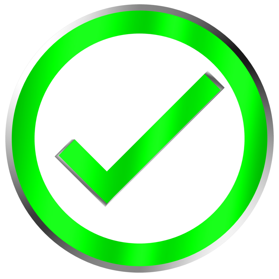 Green Tick Icons. Passed Accepted, Agreed, Valid, Confirmed, Seen, Access. 3D Illustration. png