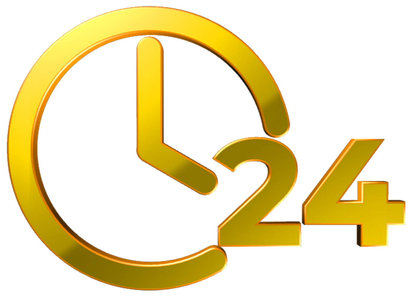 Time and clock line 24 hour 3D Gold Icons Illustration png