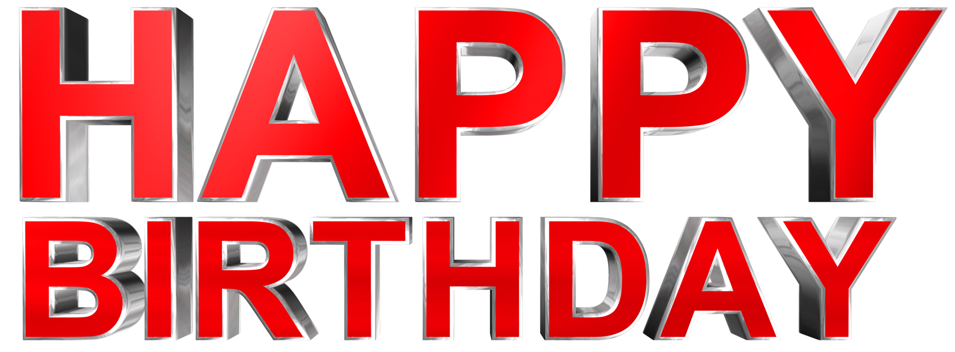 3D Happy Birthday Red Text png