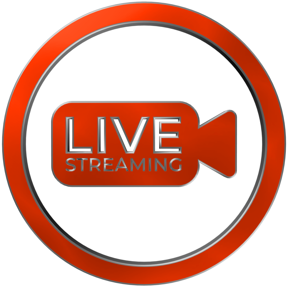 Live-Streaming-Flachbild-Icon-Set Png-Illustration. rundfunk- und videonachrichten 3d-konzeptillustration png