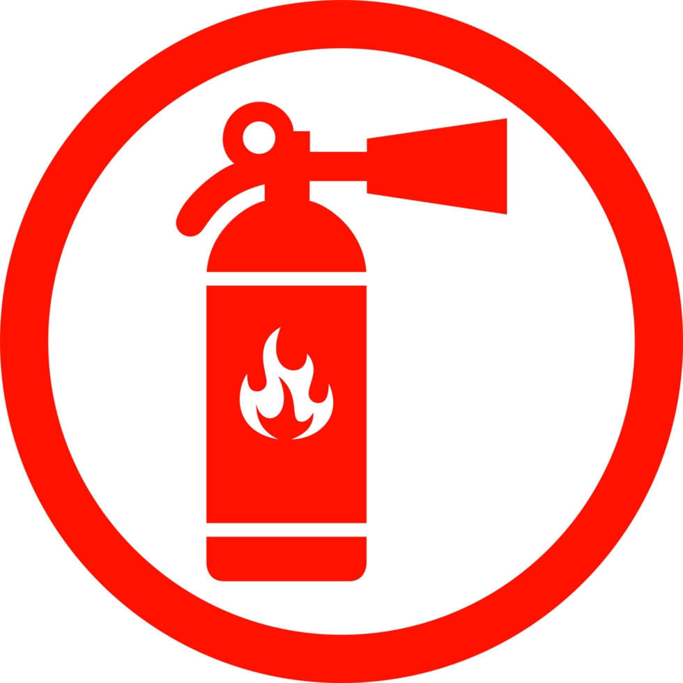 icono de extintor de incendios dentro de un contorno de círculo rojo png