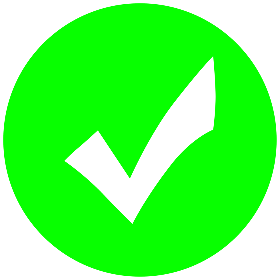 icono de marca de verificación verde brillante png