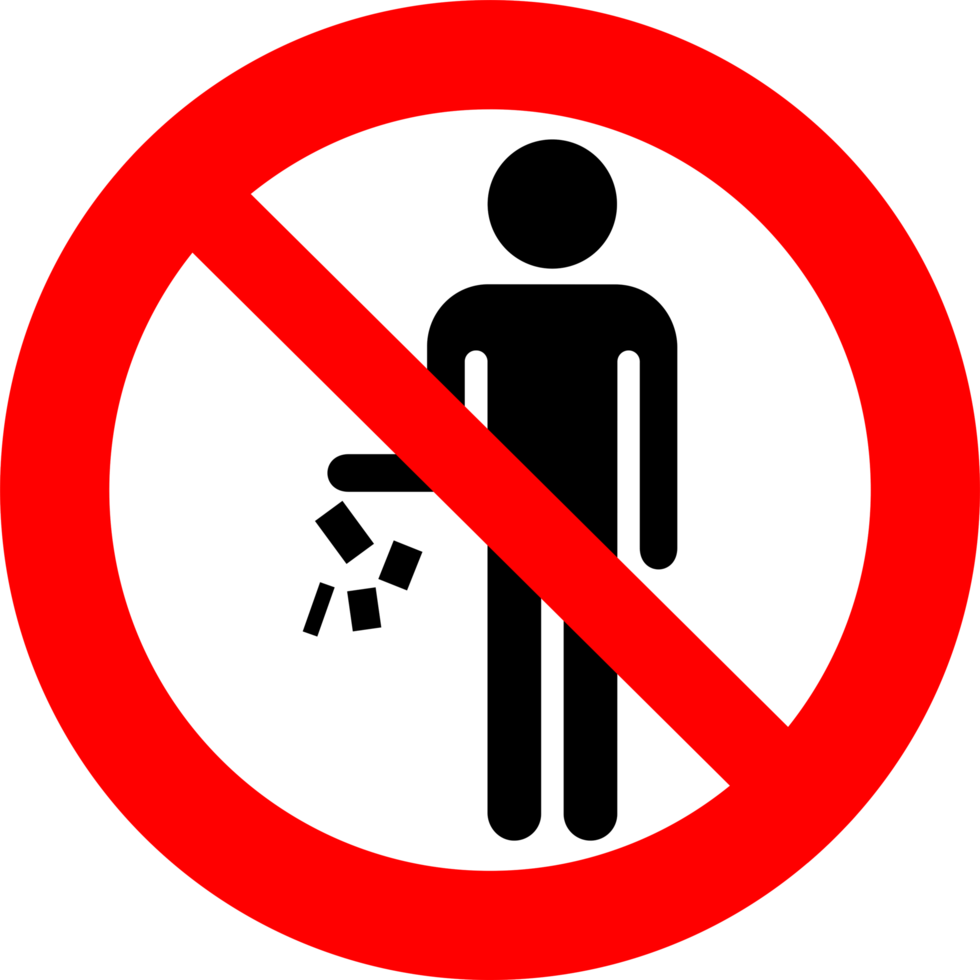 Do not litter rubbish icon png