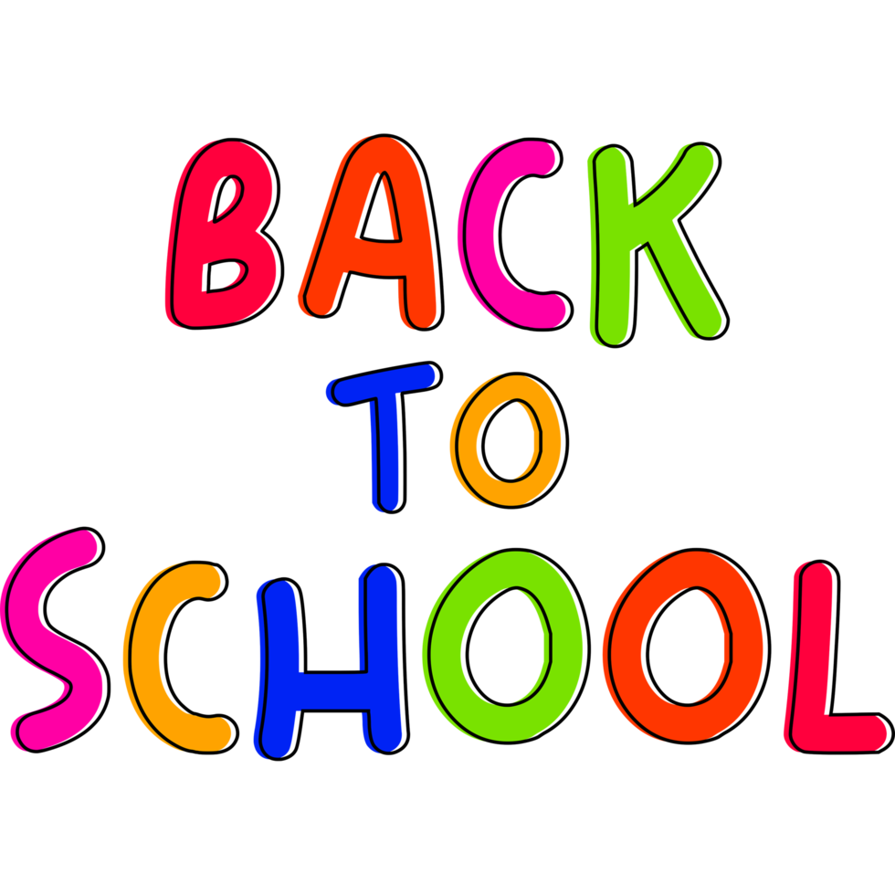 Back School Clipart Transparent Background, Colorful Back To