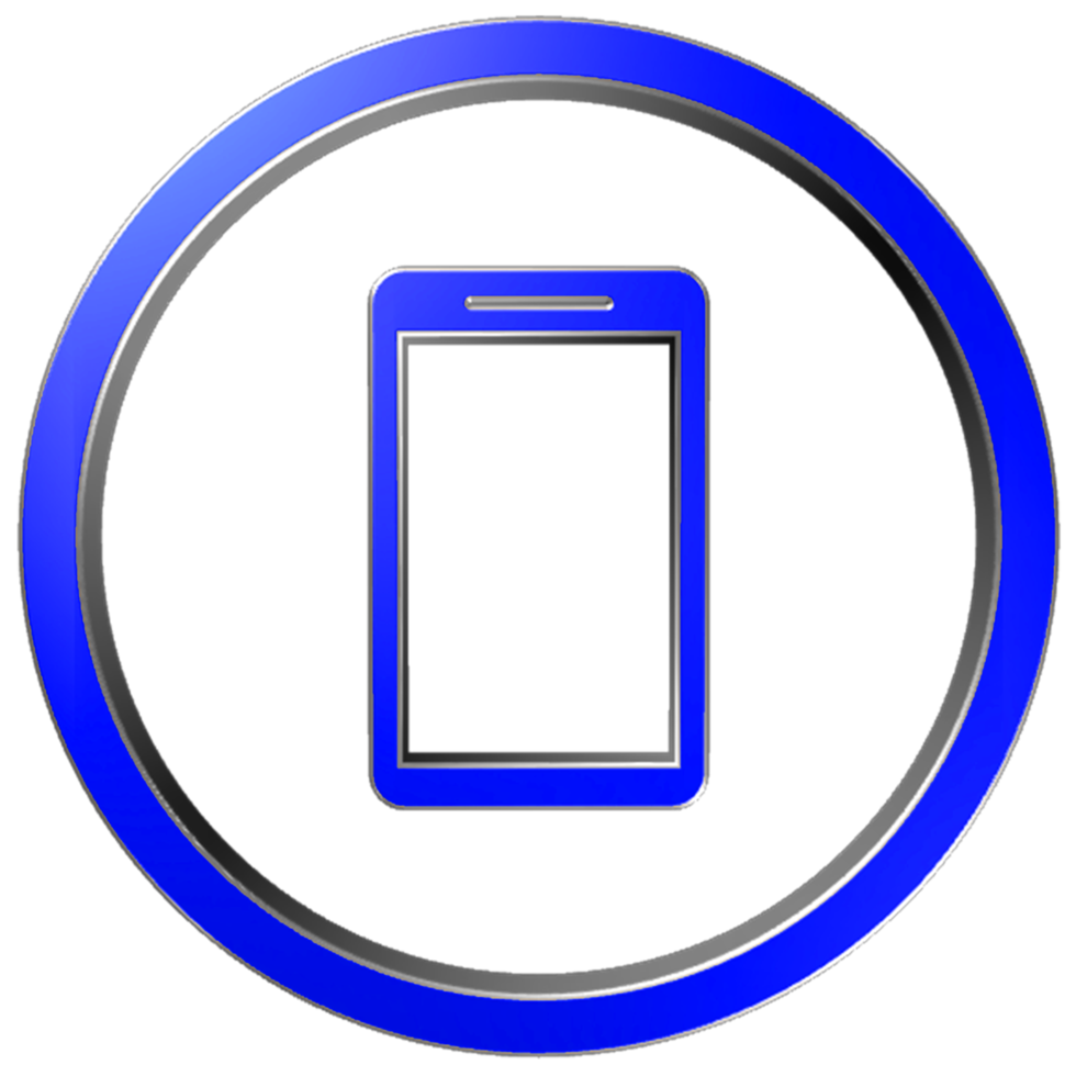 Smart Phone Blue 3D Icon Illustration png