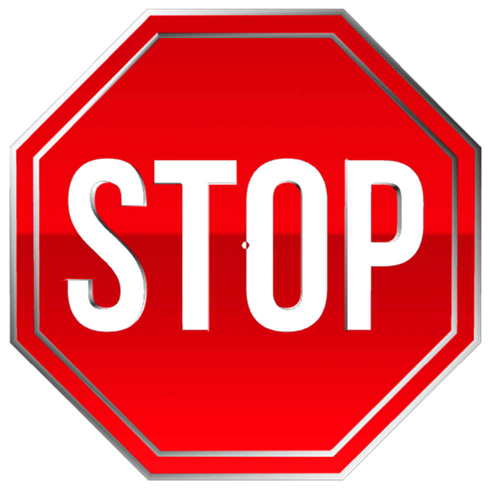 illustrazione 3d del segnale di stop rosso png