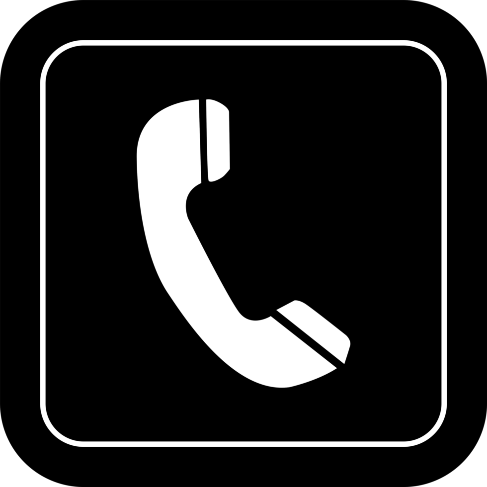 telefooncontactpictogram in zwarte vierkante vorm png