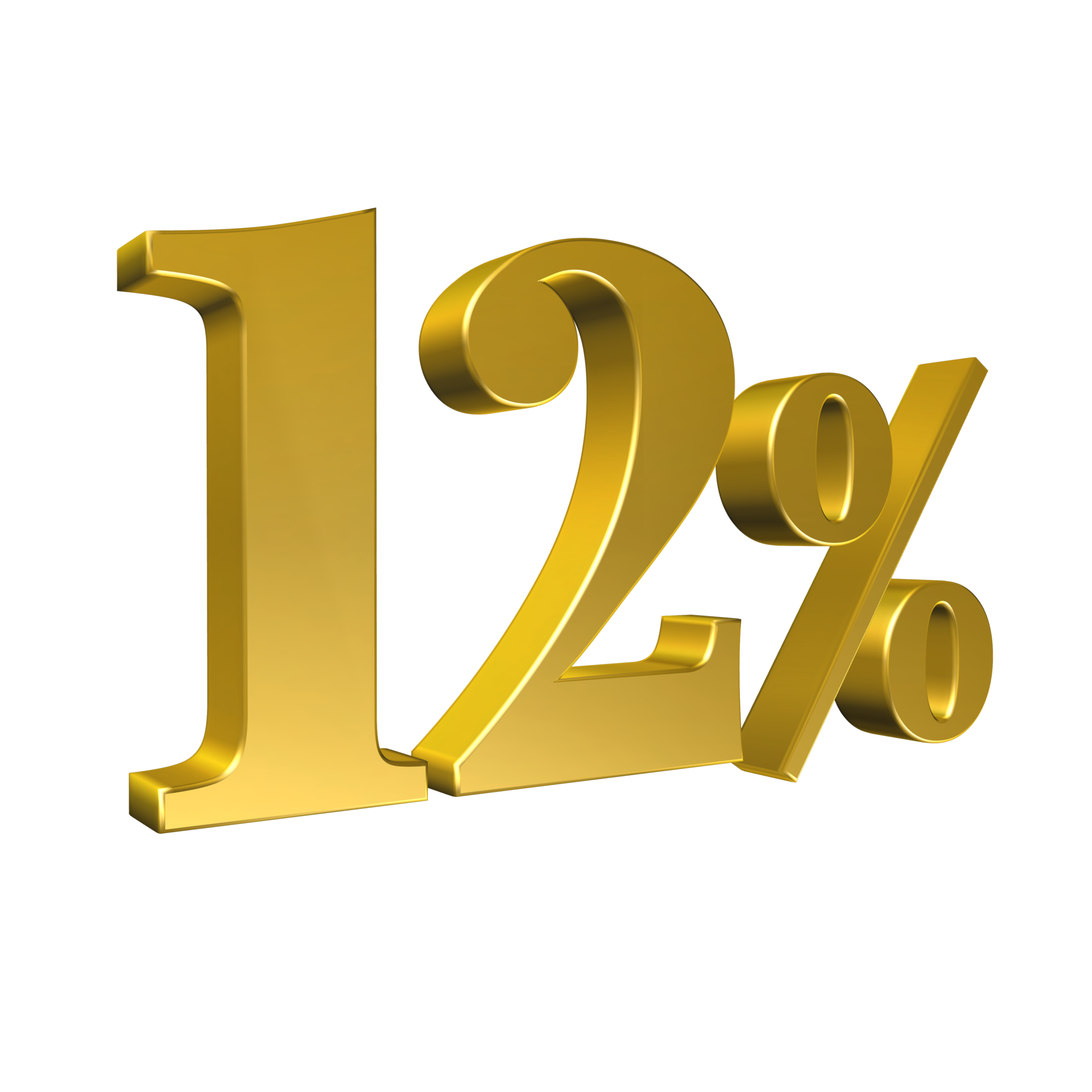 12 Percent Gold Number Twelve 3D Rendering 8506490 PNG 12-percent-club
