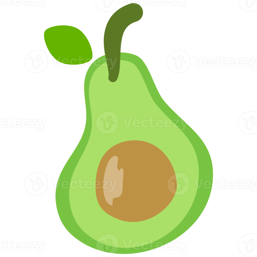 cartone animato di frutta avocado diviso png