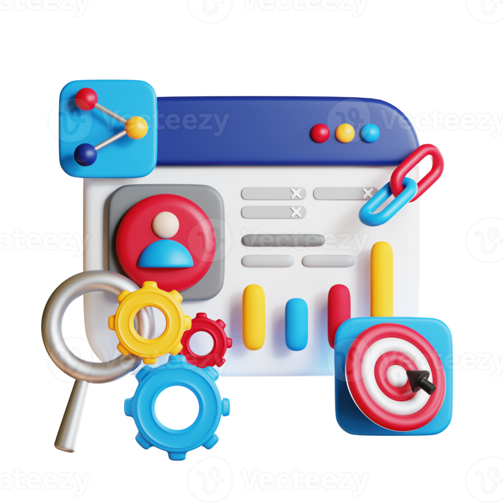3d SEO search engine optimization concept. 3d rendering. png