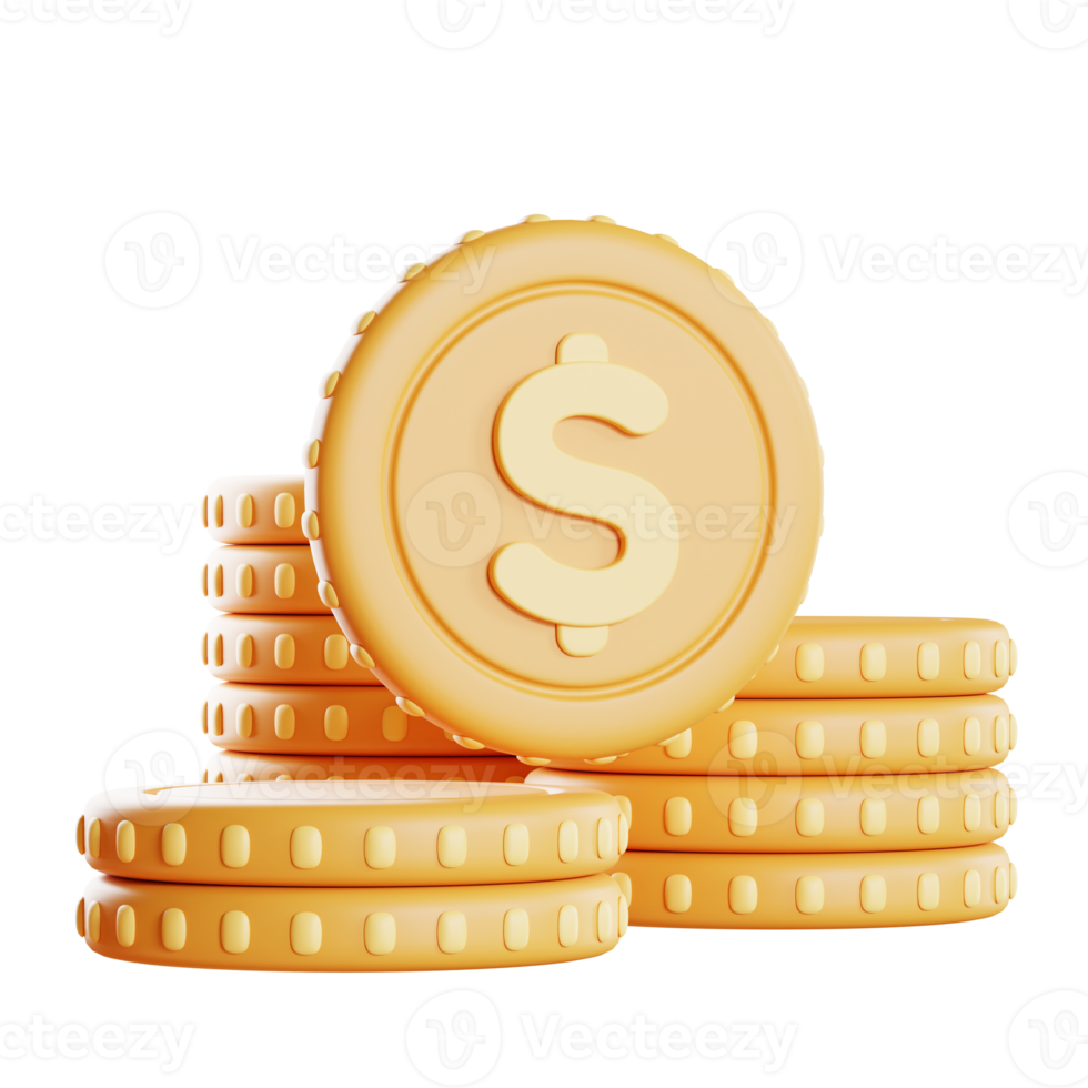 Geld und Finanzen 3D-Symbol 3D-Rendering png