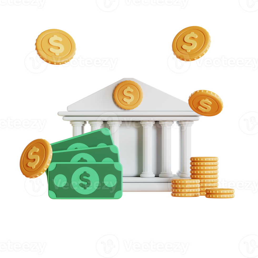 Money and finance 3d illustration concept. 3d rendering. png