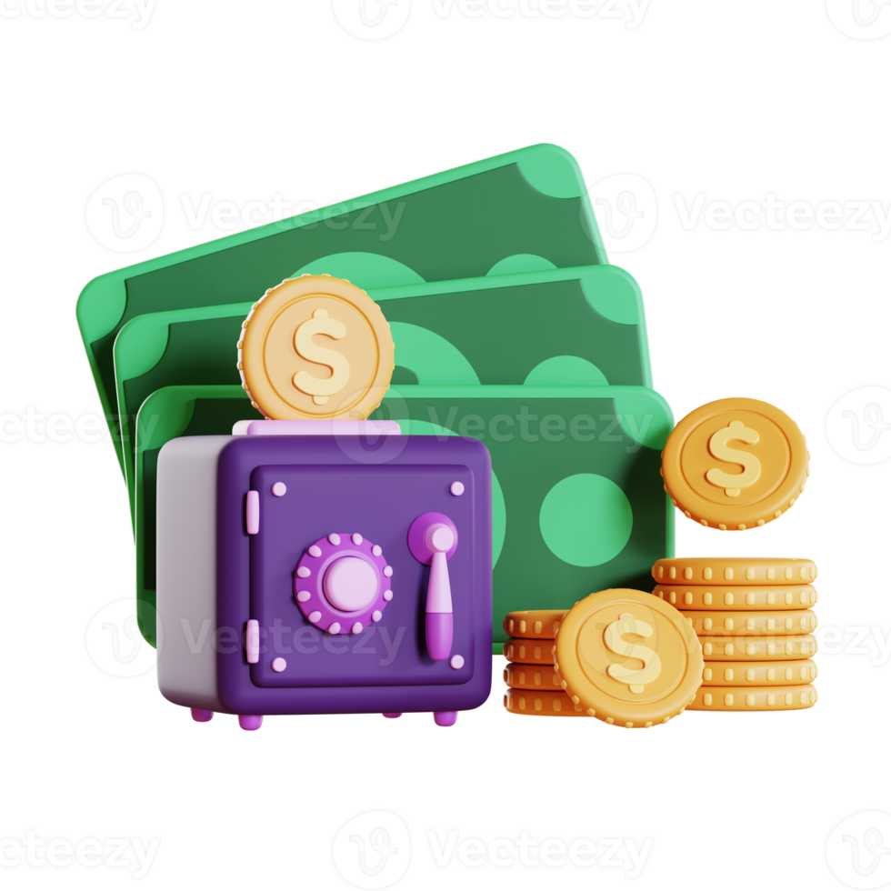 Money and finances 3D icon 3D rendering png