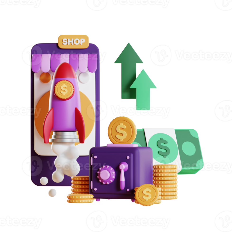 Money and finance 3d illustration concept. 3d rendering. png