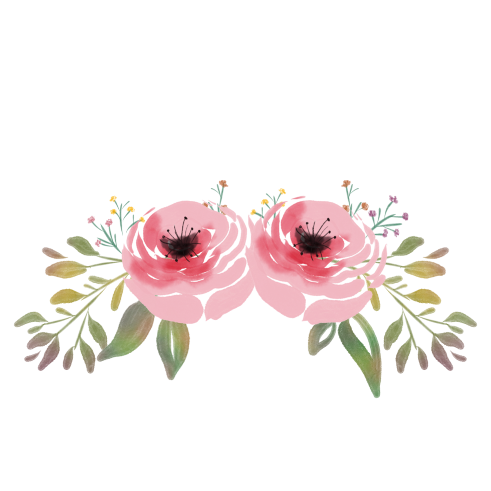 bouquet di fiori ad acquerello png