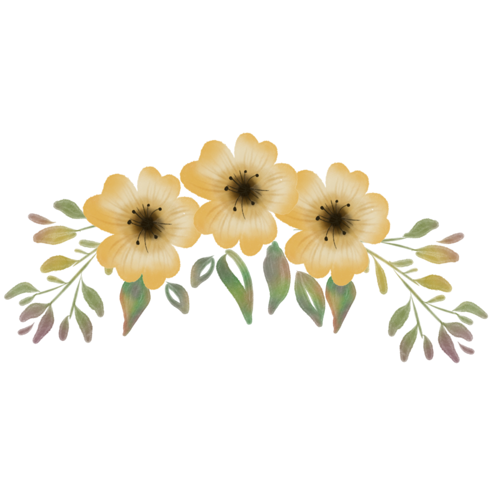 bouquet de fleurs aquarelle png