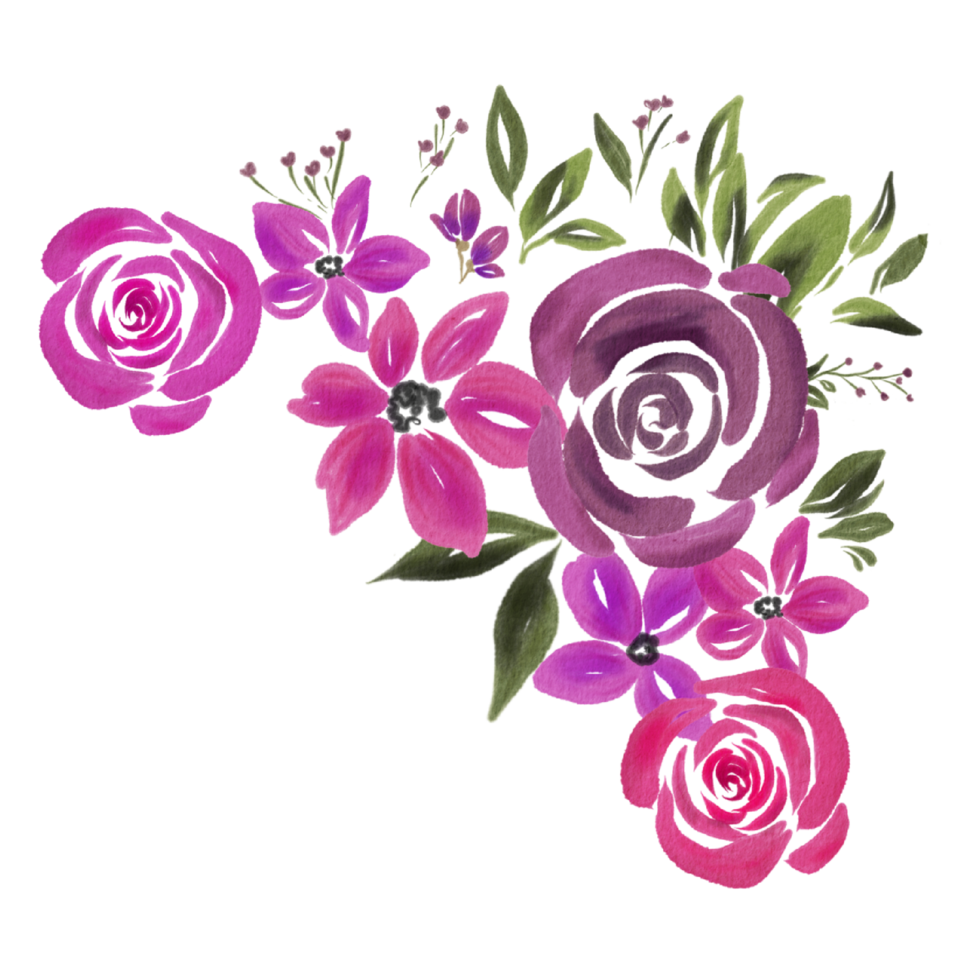 bouquet de fleurs aquarelle png