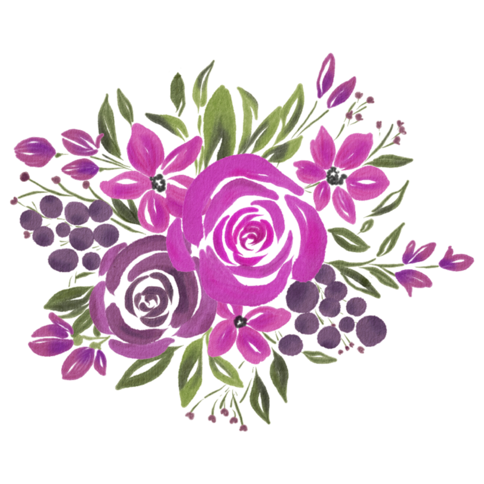 bouquet di fiori ad acquerello png