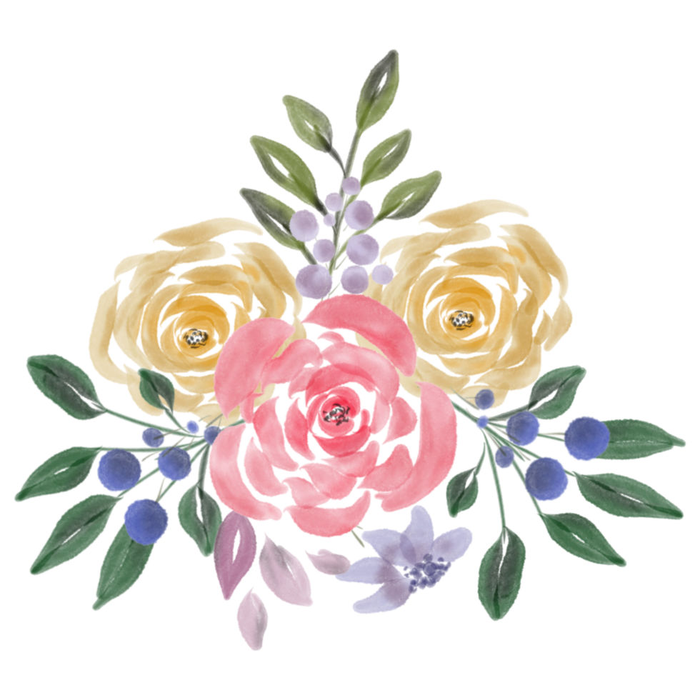 bouquet di fiori ad acquerello png