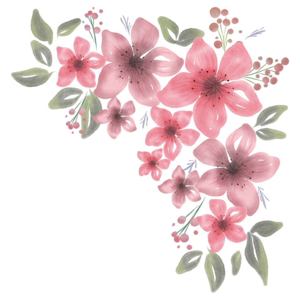 bouquet de fleurs aquarelle png