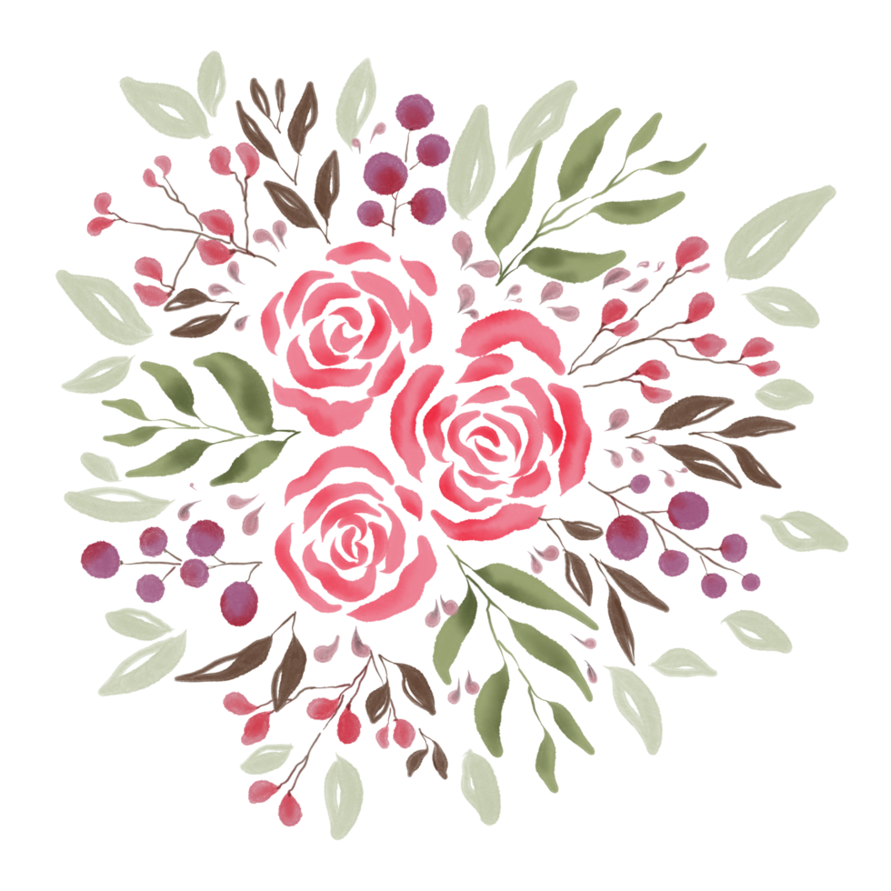 bouquet di fiori ad acquerello png