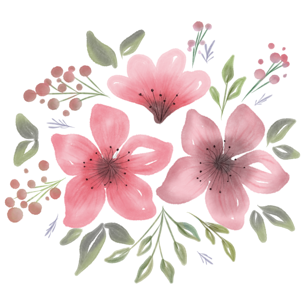 bouquet de fleurs aquarelle png