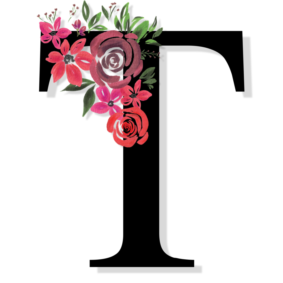 florales Buchstabenalphabet png