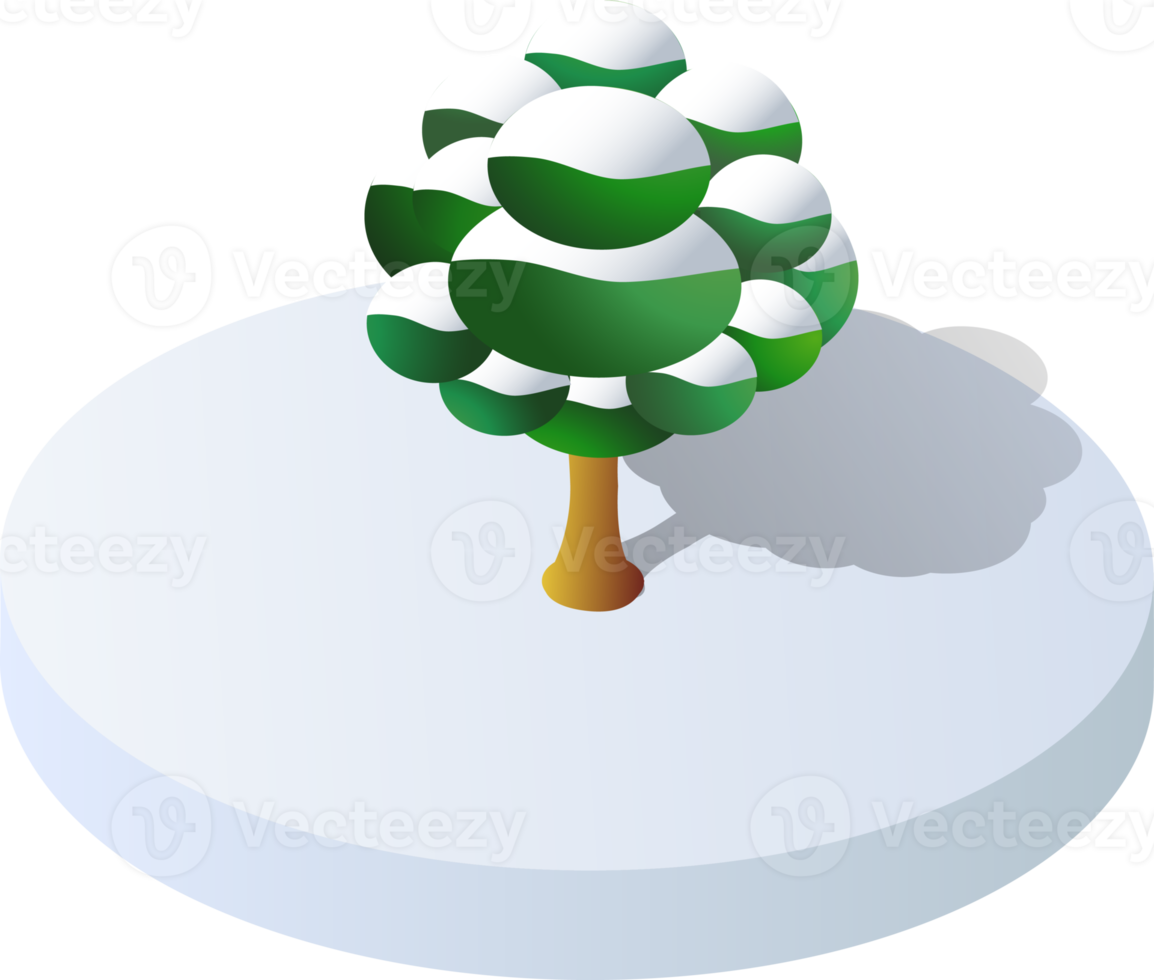 Winter snowy Christmas  icon nature trees forest landscape. Isometric tree design icon. png