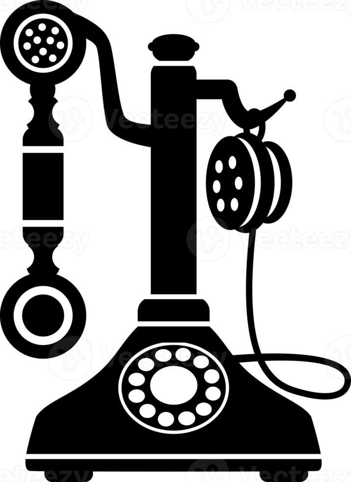 retro telefon vintage alte technik silhouette illustration png