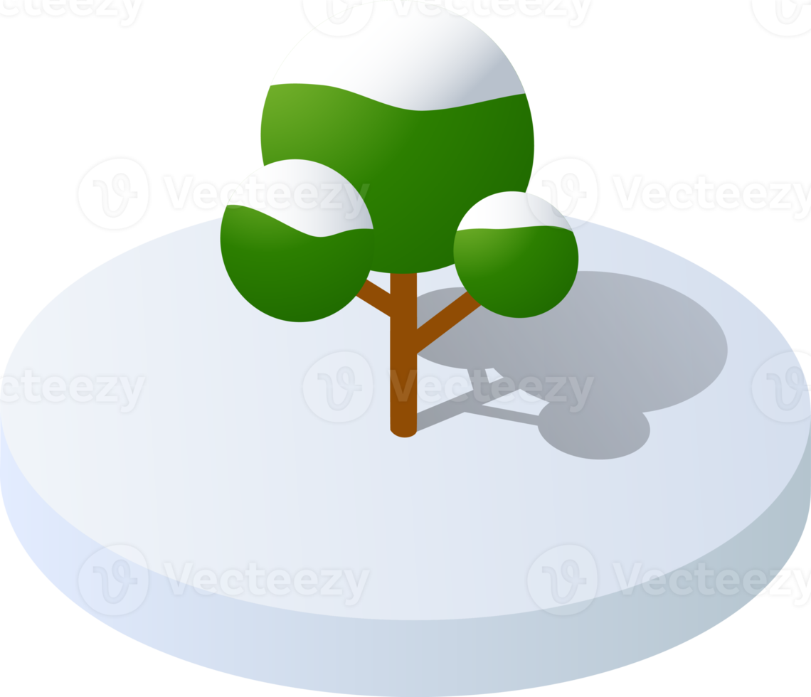Winter snowy Christmas  icon nature trees forest landscape. Isometric tree design icon. png