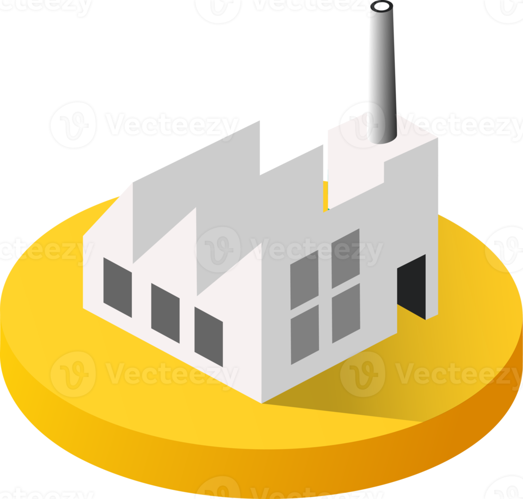 bâtiments de la ville d'icônes 3d isométriques pour l'ensemble de concepts infographiques qui comprend la maison, les bureaux, les magasins, les supermarchés et les éléments industriels png