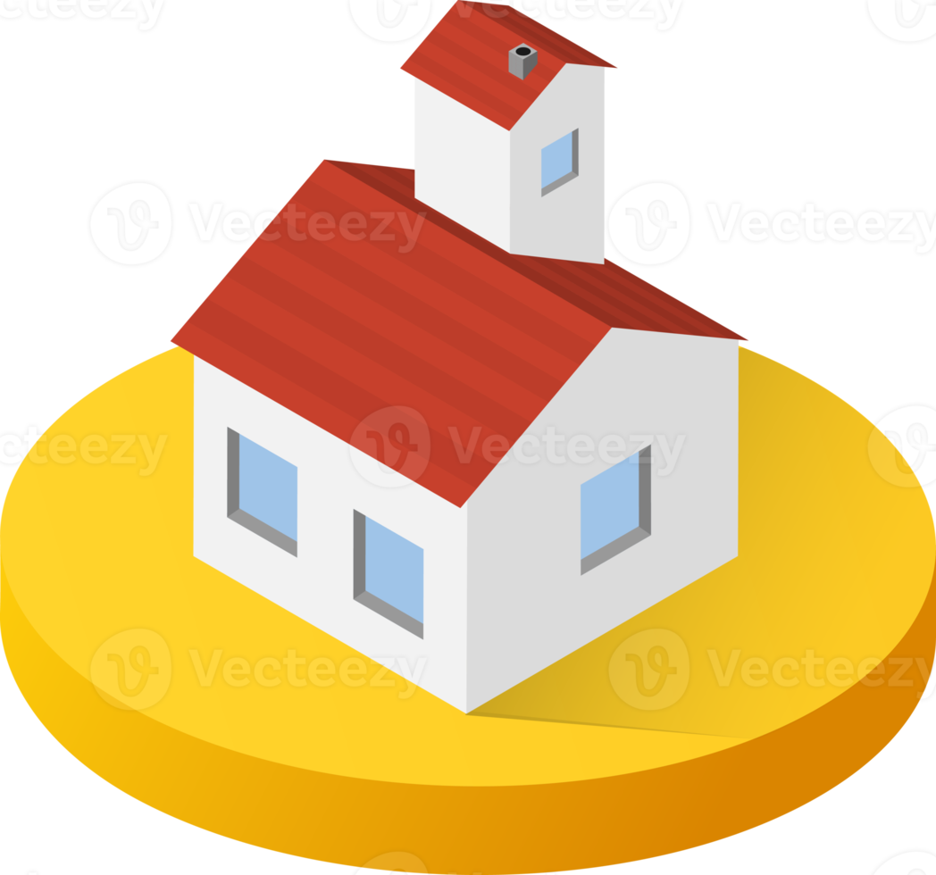 isometrische 3D-pictogramstadsgebouwen voor infographic conceptset met huis, kantoren, huizen, winkels, supermarkten en industriële elementen png