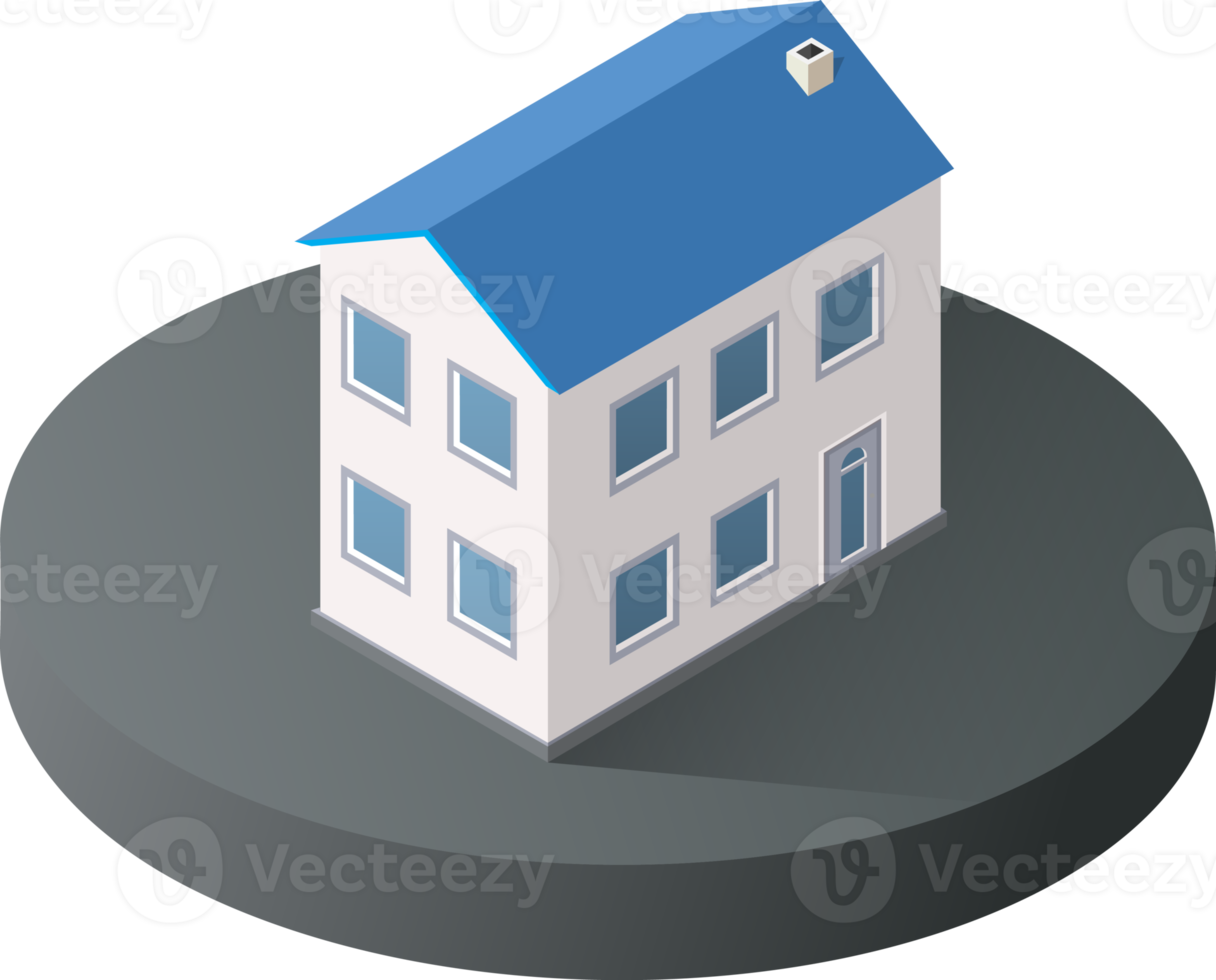 urban isometriska ikoner för webben med hus och gator png
