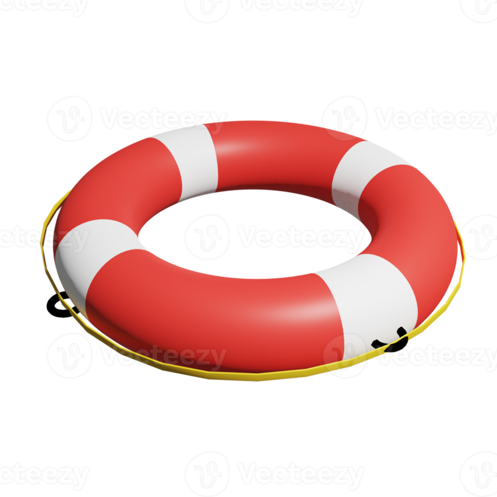 Lifebuoy realistic 3d icon png