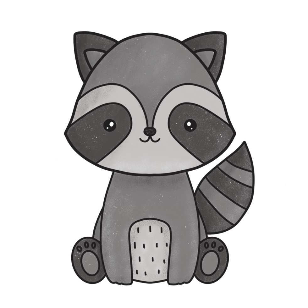 Cute Baby Racoon illustration png