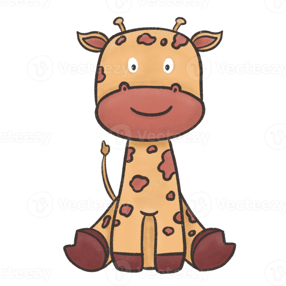 Cute Baby Giraffe illustration png