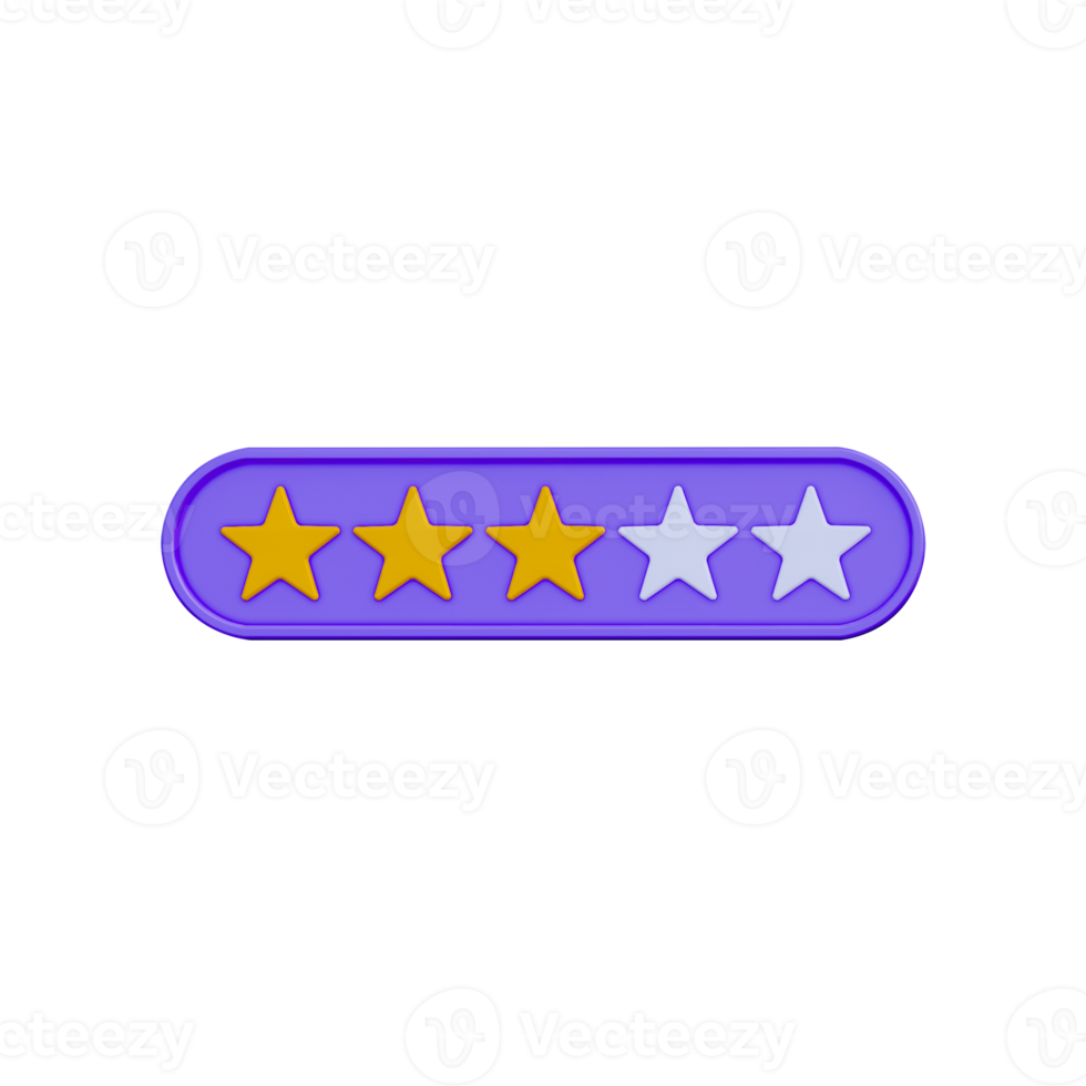 3d three star rating feedback png