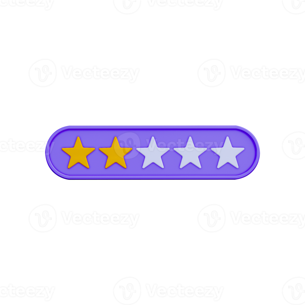 3d two star rating png