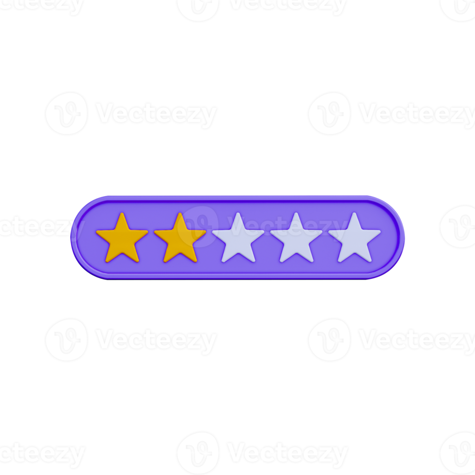 3d two star rating png