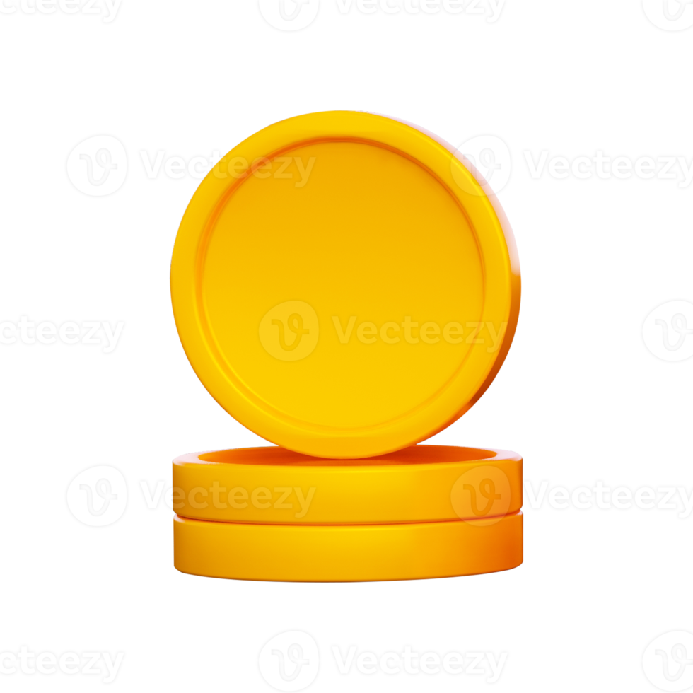 3d dollar coin stuck icon png