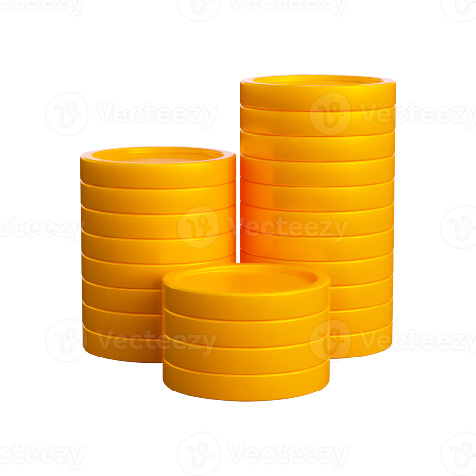 3d dollar coin stuck icon png