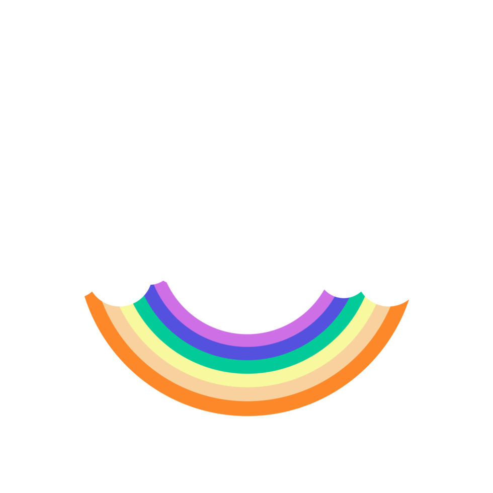 arc-en-ciel de dessin animé kawaii abstrait png