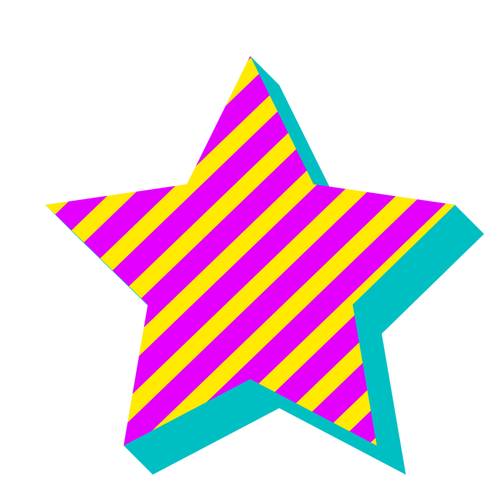 estilo retrô em forma de estrela abstrata anos 80-90 png