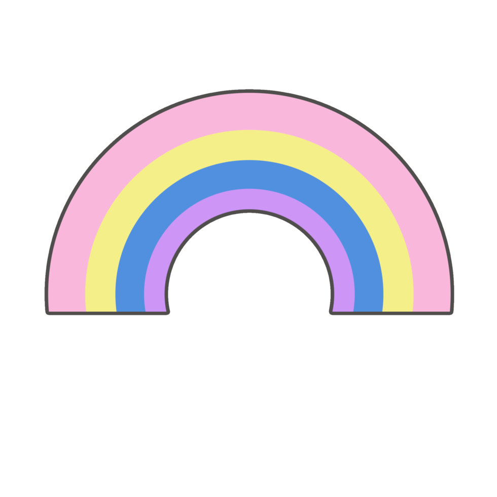 Free Arco Iris De Dibujos Animados Kawaii Abstracto Png With Transparent Background