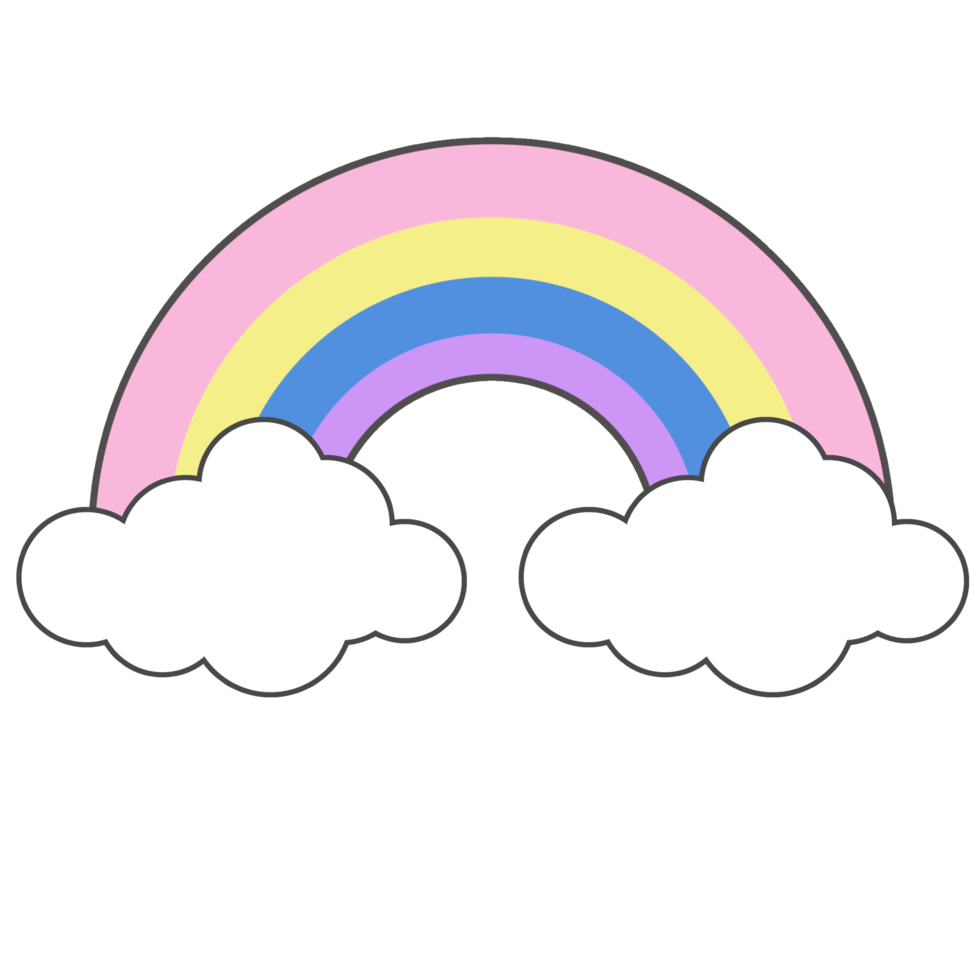 Abstract kawaii cartoon rainbow png