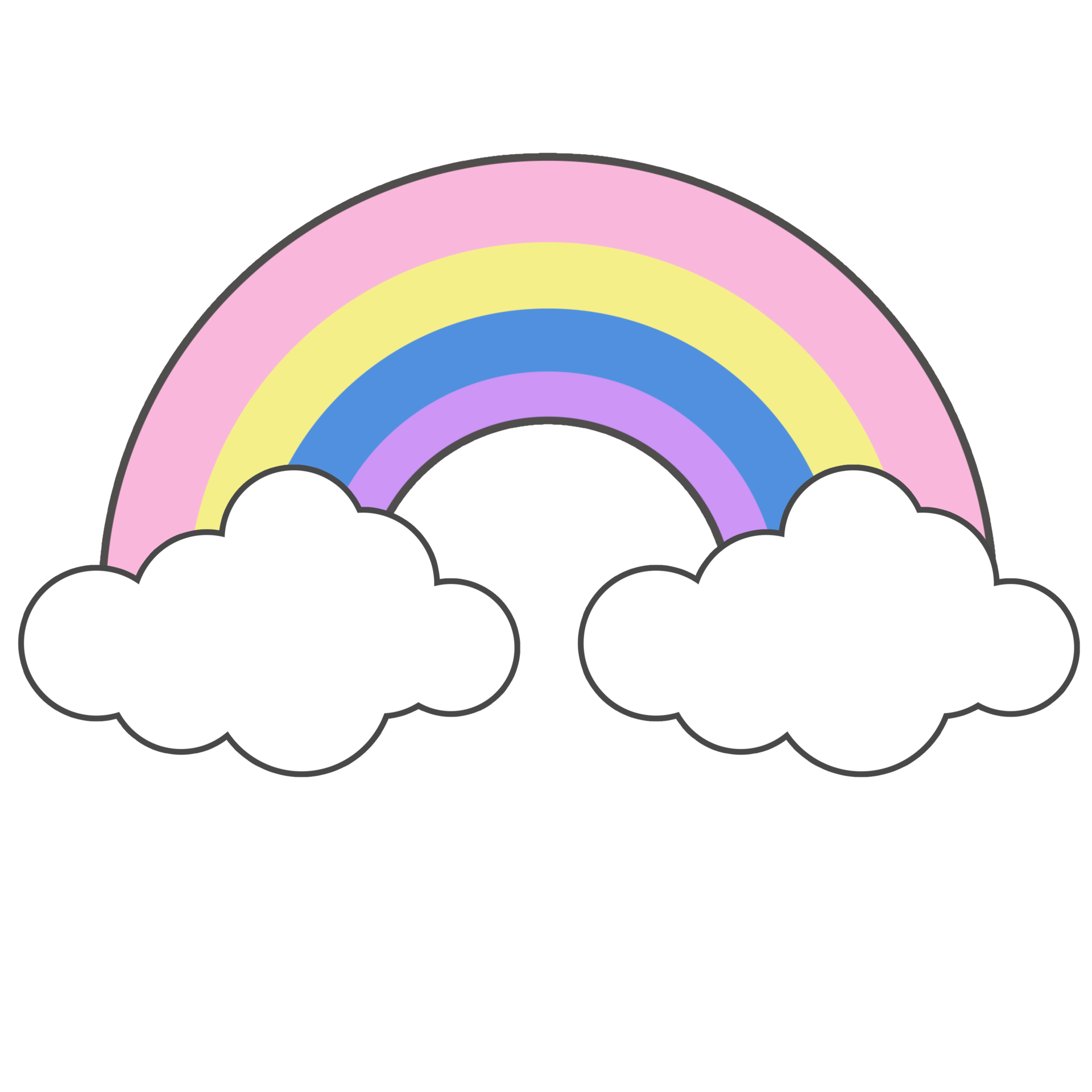 Free Arco Iris De Dibujos Animados Kawaii Abstracto Png With Transparent Background