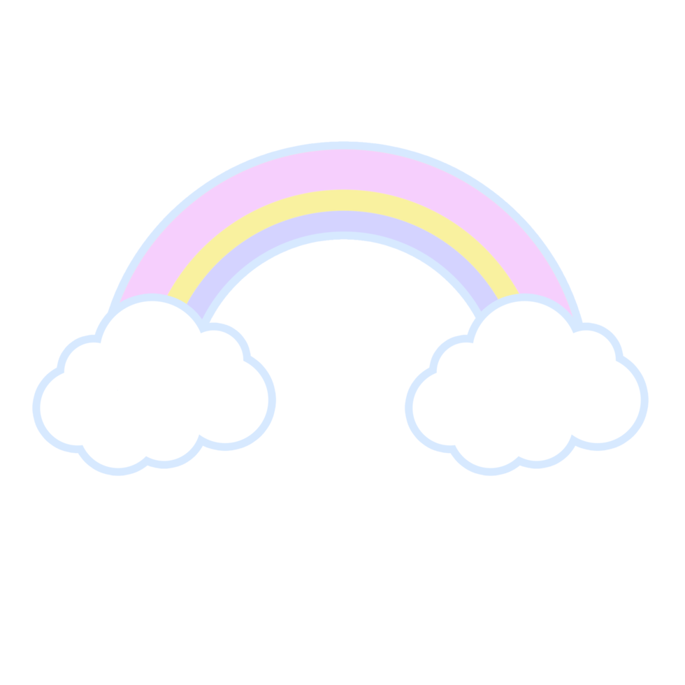 Abstract kawaii cartoon rainbow png