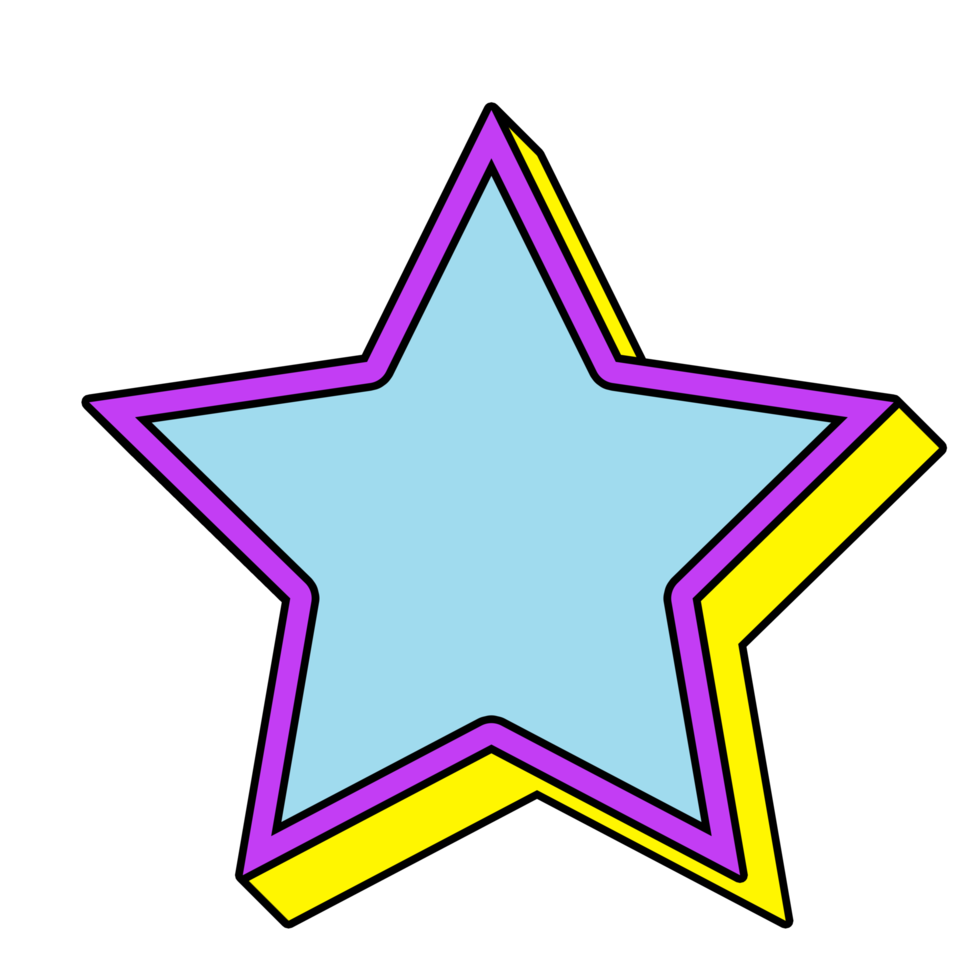 forme d'étoile abstraite style rétro années 80-90 png