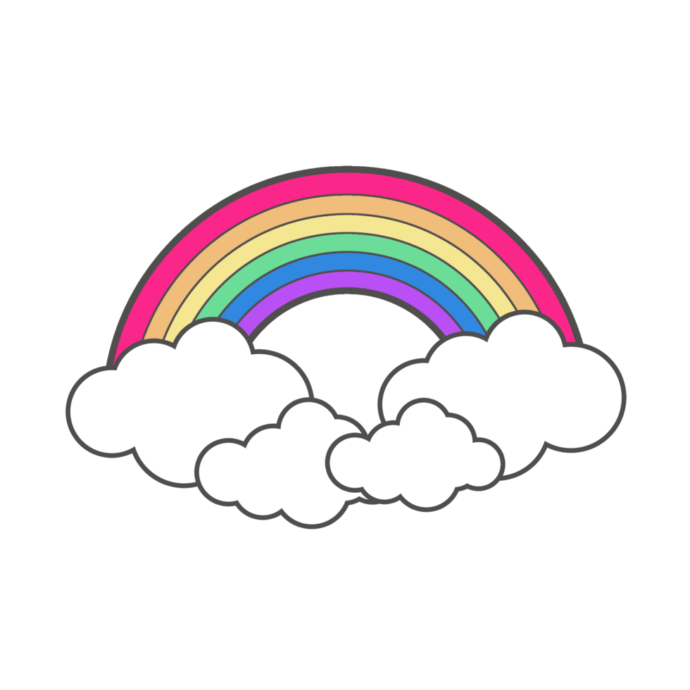 abstrakter kawaii Cartoon-Regenbogen png